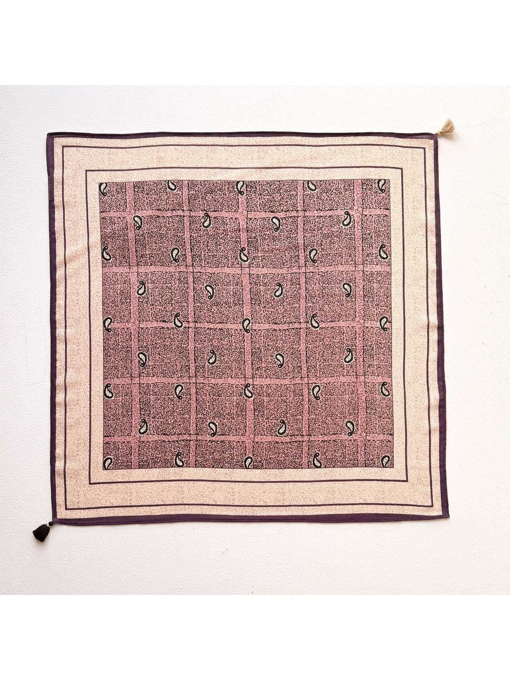 Scarvii - Plaid Paisley Print Fashion Square Scarf