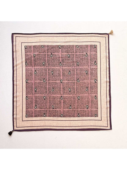 Scarvii - Plaid Paisley Print Fashion Square Scarf