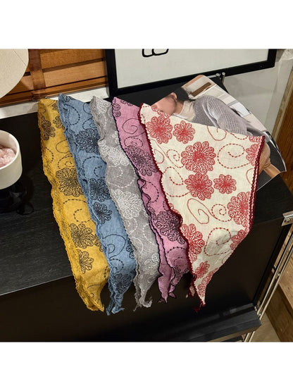 Scarvii - Earthy Floral Printed Triangle Bandana
