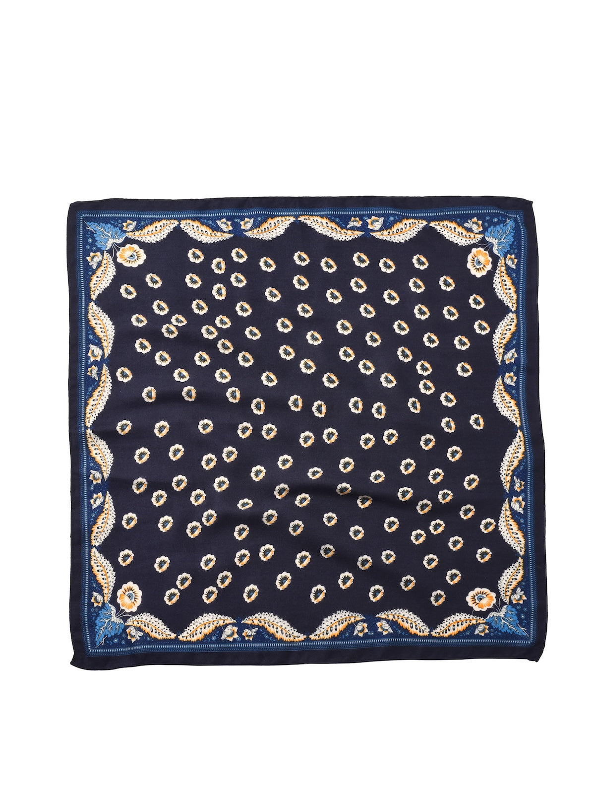 Scarvii - Retro Border Print Square Scarf