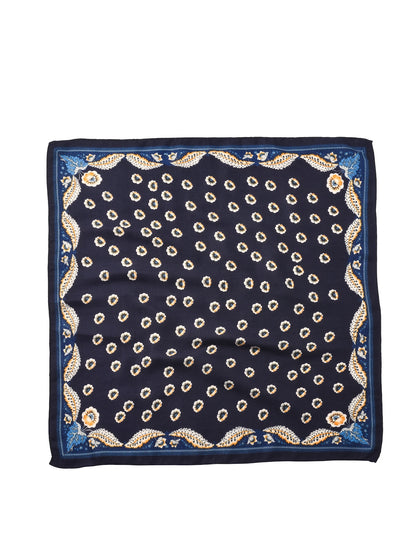 Scarvii - Retro Border Print Square Scarf