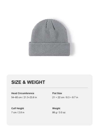 Haila - Solid Ribbed Cuffed Acrylic Knit Beanie
