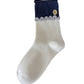 Rufia - White Mid-calf Socks with Various Patterns – 7 Options