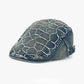 Haila washed denim vintage retro newsboy cap front view on white background