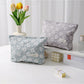 Cosbai - Floral Geometric Zipper Makeup Pouch Bag