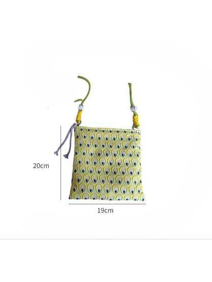 Cosbai - Retro Geometric Print Crossbody Pouch