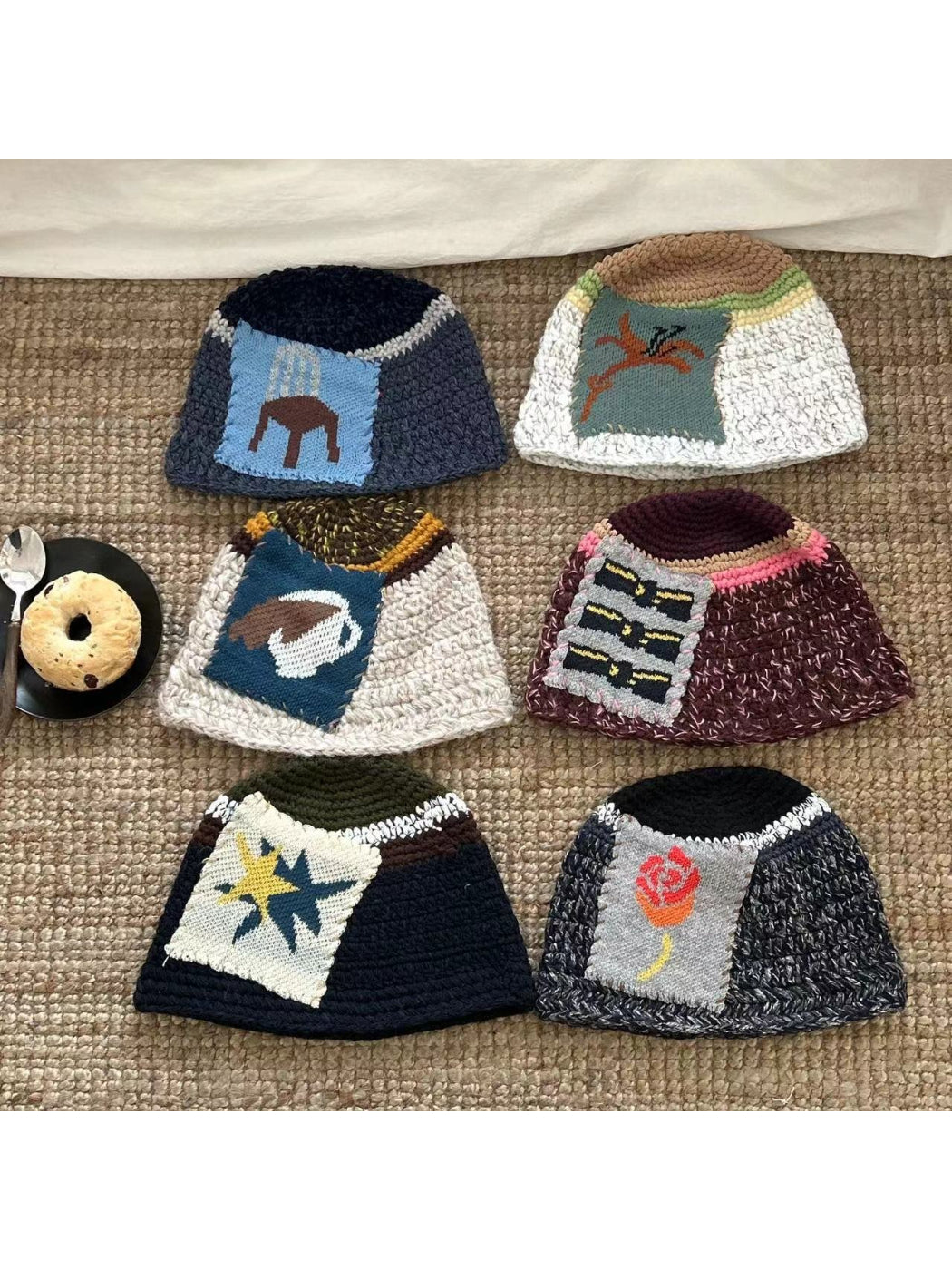 Rufia - Patchwork Art Knit Beanie