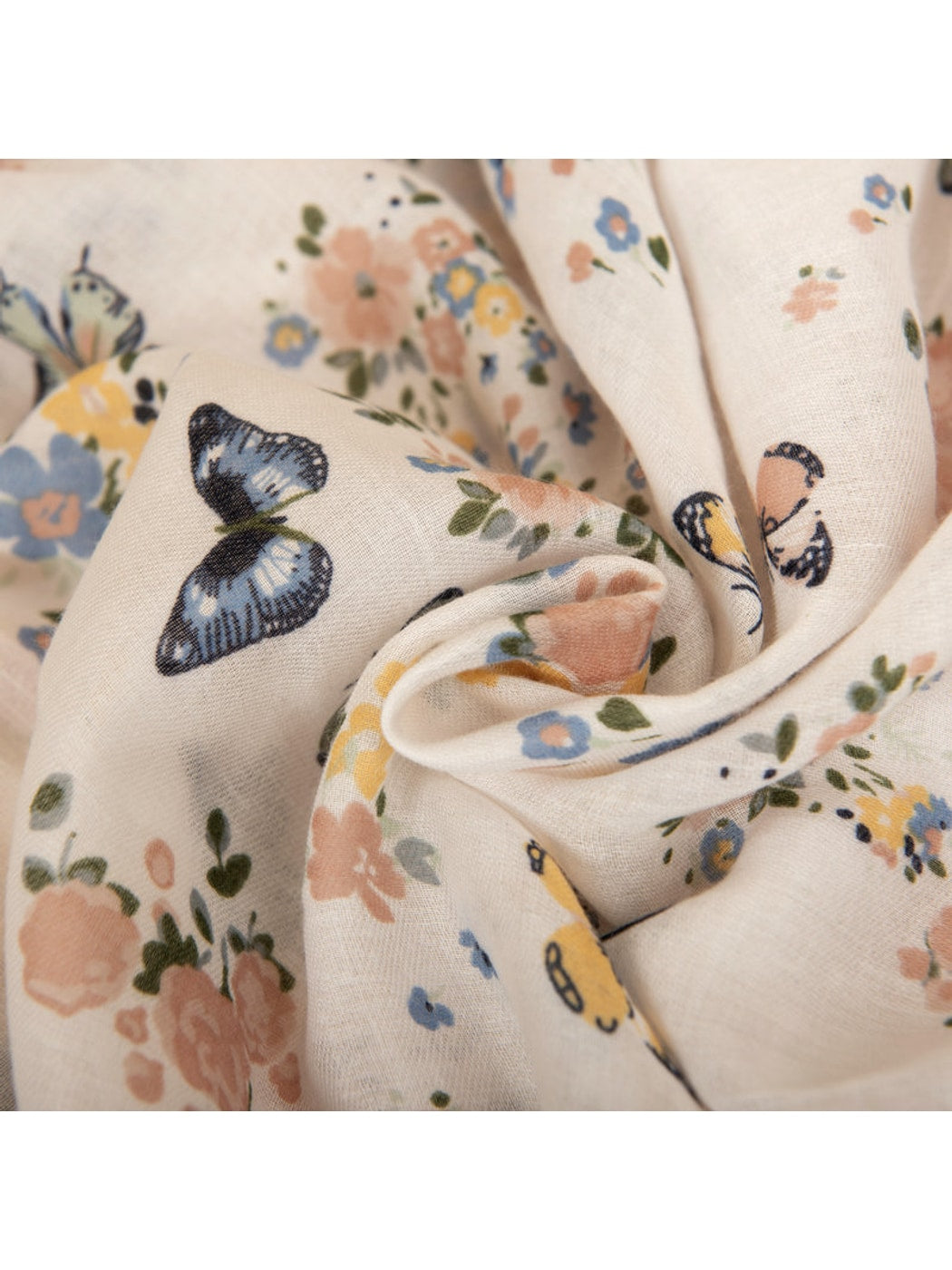 Scarvii - Elegant Butterfly Floral Print Scarf