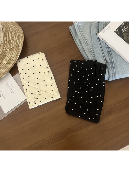Scarvii Vintage Style Polka Dot Skinny Scarf