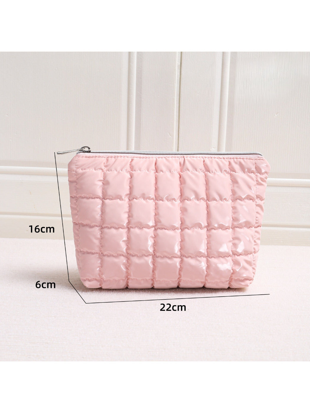 Cosbai - Square Quilted Makeup Cosmetic Pouch