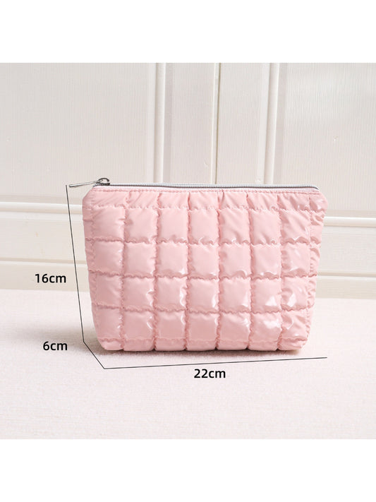 Cosbai - Square Quilted Makeup Cosmetic Pouch
