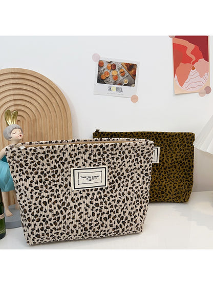 Cosbai - Soft Leopard Zip Pouch