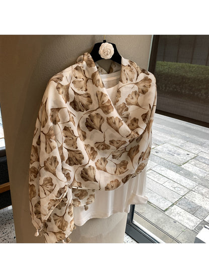 Scarvii - Elegant Botanical Print Shawl Scarf