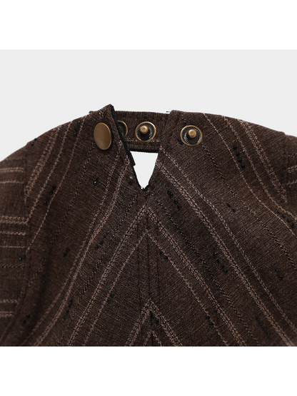 Haila - Textured Pinstripe Newsboy Cap