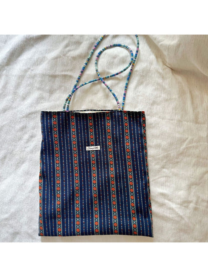 Cosbai - Stripe Pattern Soft Shoulder Bag