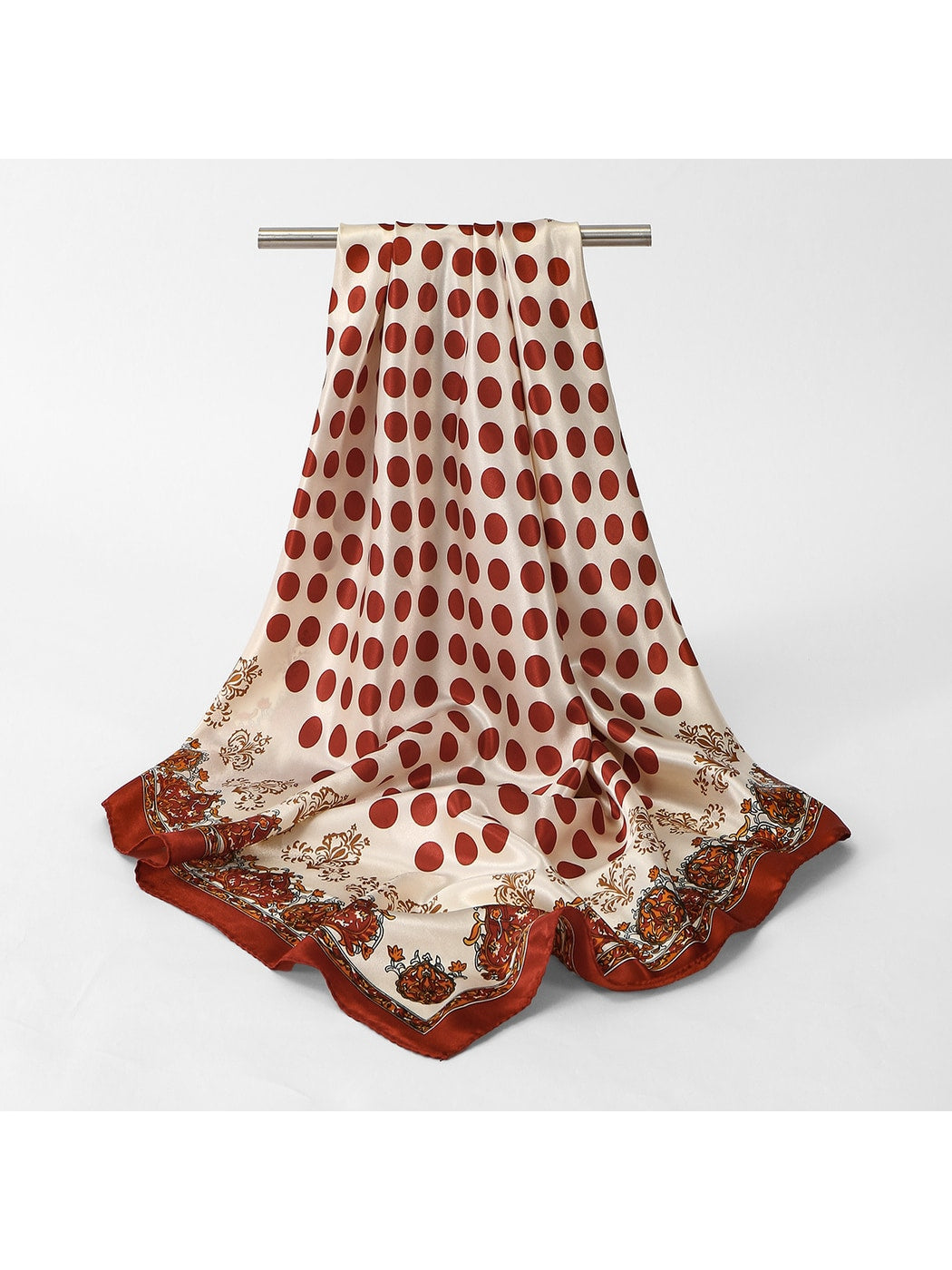 Scarvii - Retro Polka Dot Printed Fashion Square Scarf