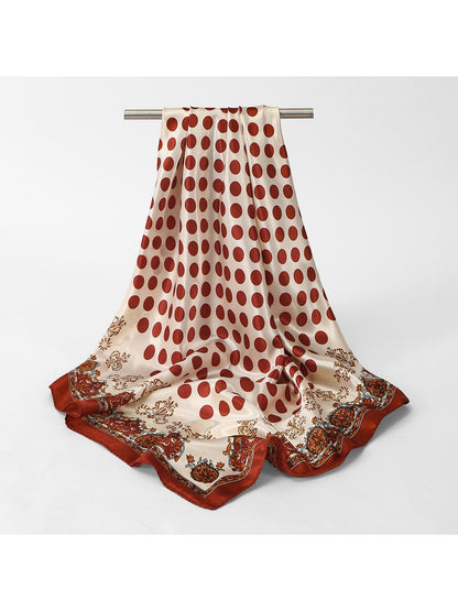 Scarvii - Retro Polka Dot Printed Fashion Square Scarf