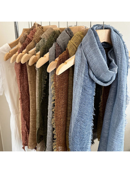 Scarvii - Fringe Edge Woven Long Scarf