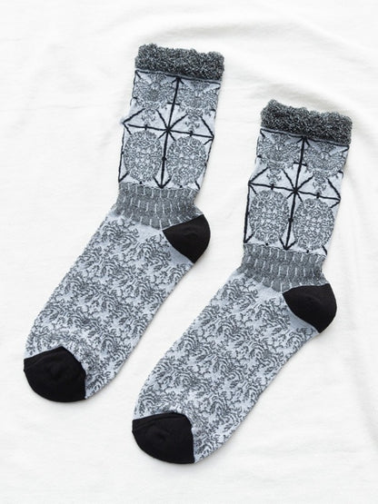 Rufia - Royal Style Crochet Mid-Calf Socks – Retro & Elegant