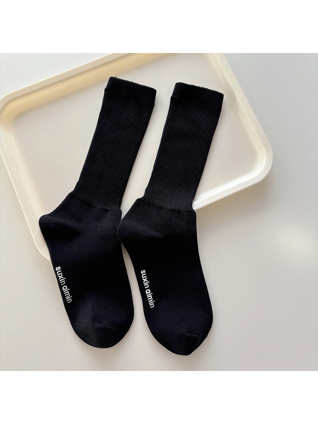 Rufia - Minimal Style Solid Color Crew Socks