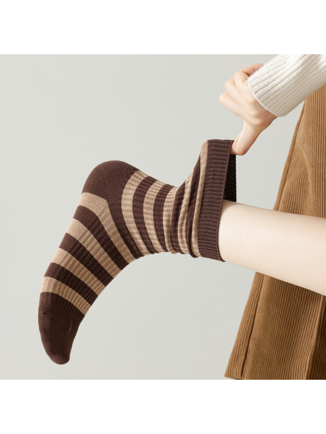 Rufia - Cozy Ribbed Stripe Crew Socks product image 2