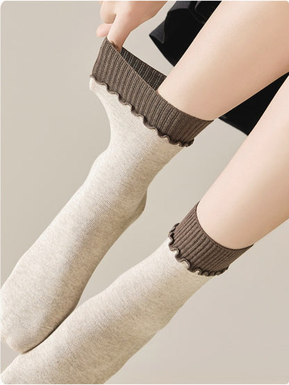 Rufia - Clean Ribbed Knit Crew Socks