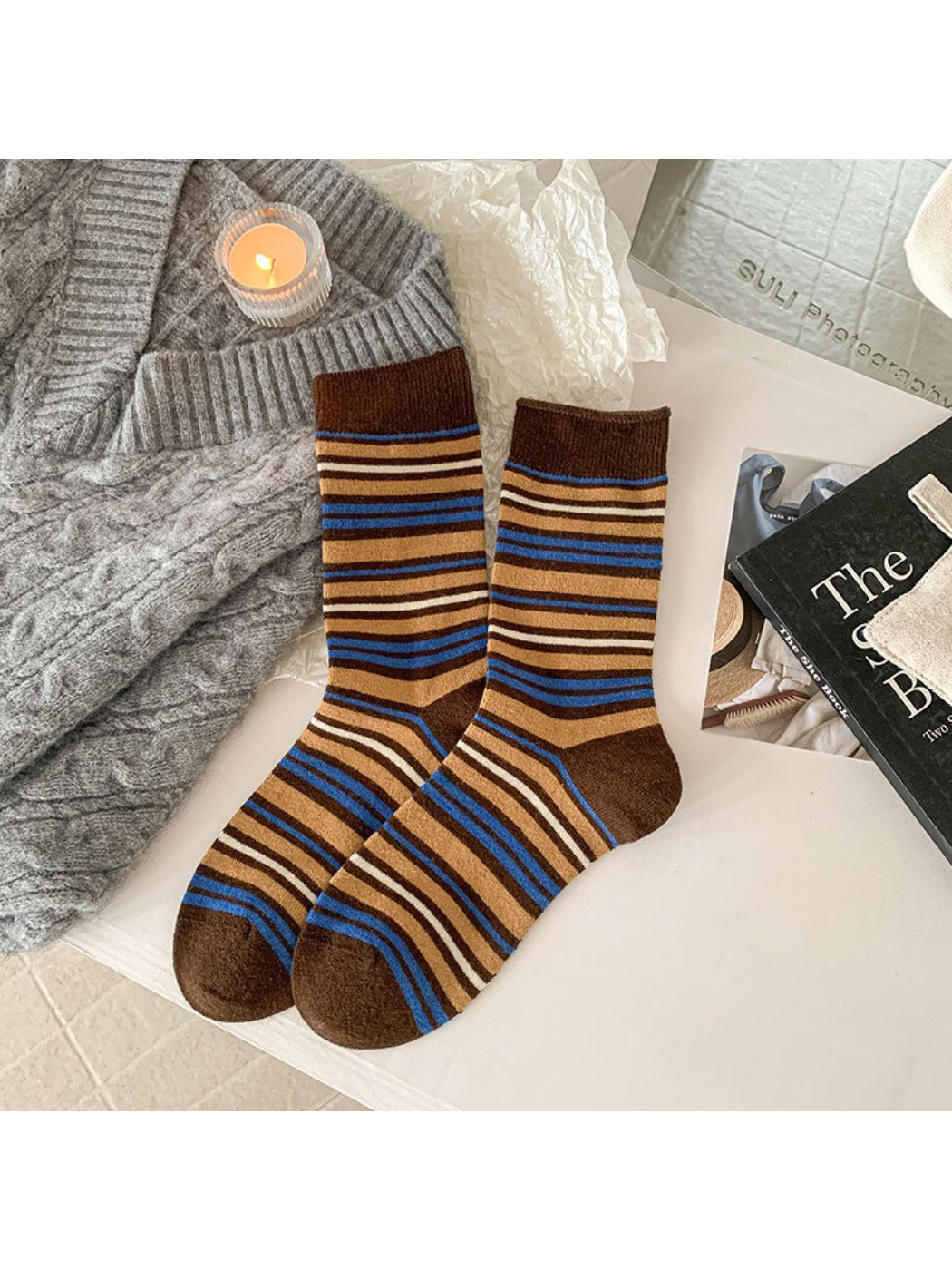 Rufia - Classic Multi-Stripe Crew Socks