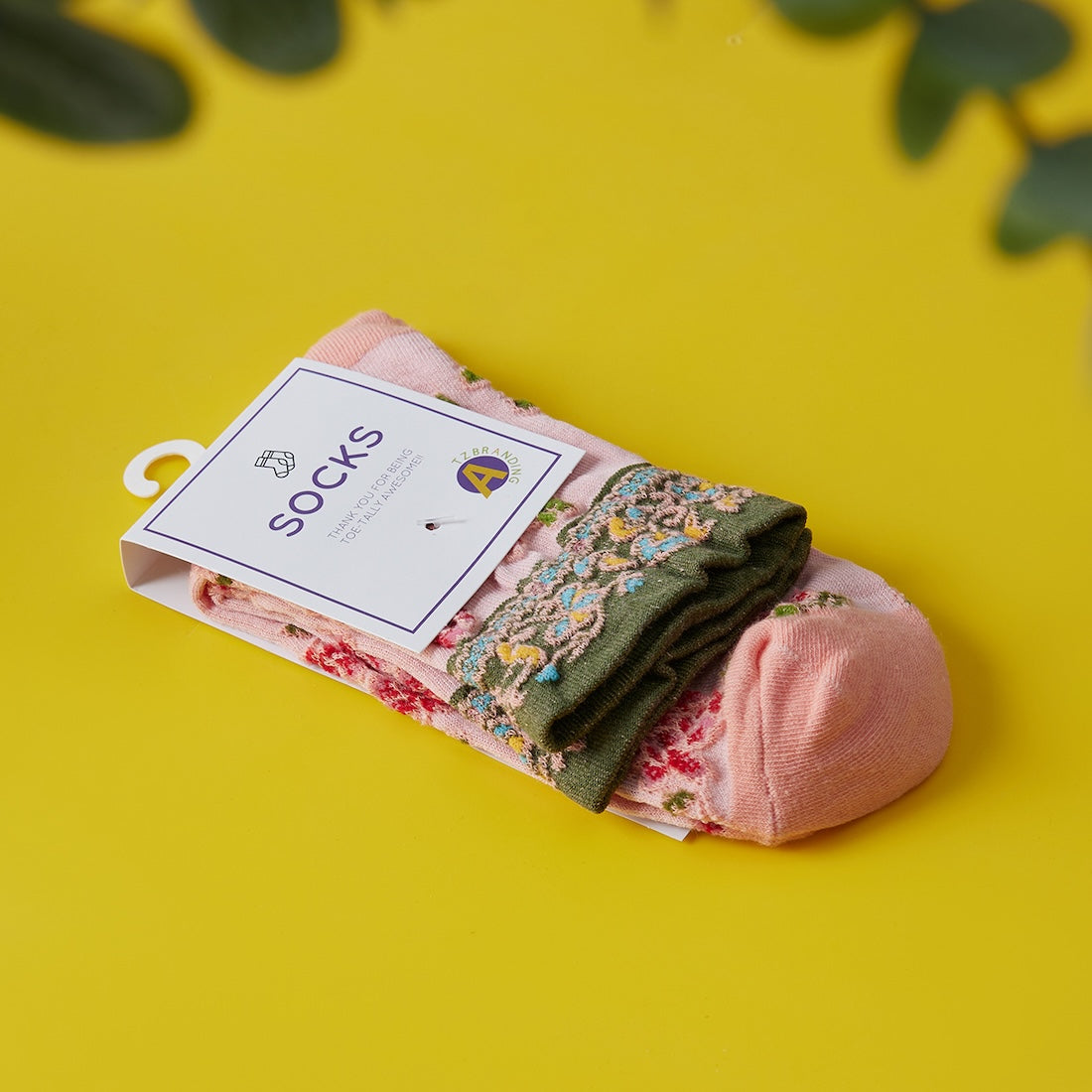 Rufia - Embossed Floral Pattern Women's Socks