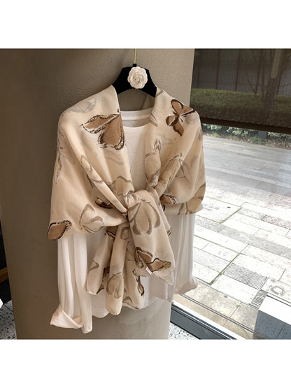 Scarvii - Butterfly Print Rectangular Shawl Scarf