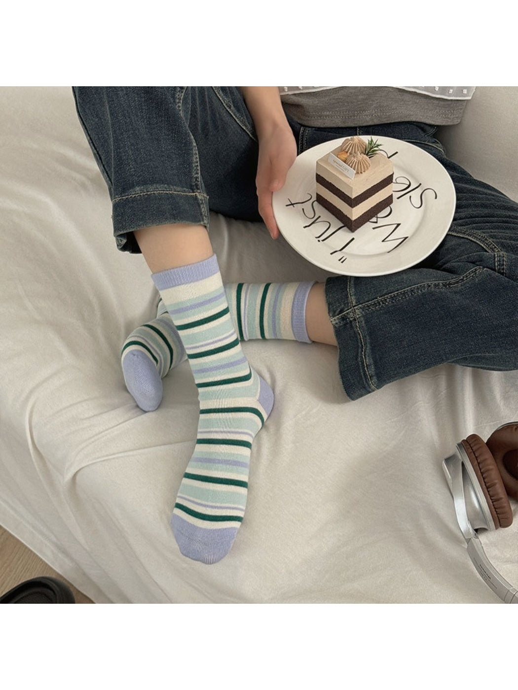 Rufia - Retro Candy Stripe Crew Socks