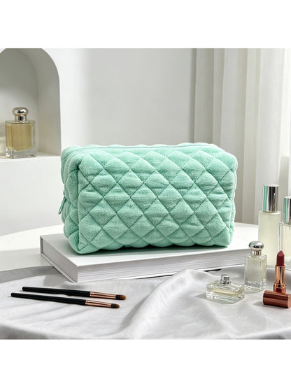 Cosbai - Simple Solid Color Cosmetic Organizer Bag