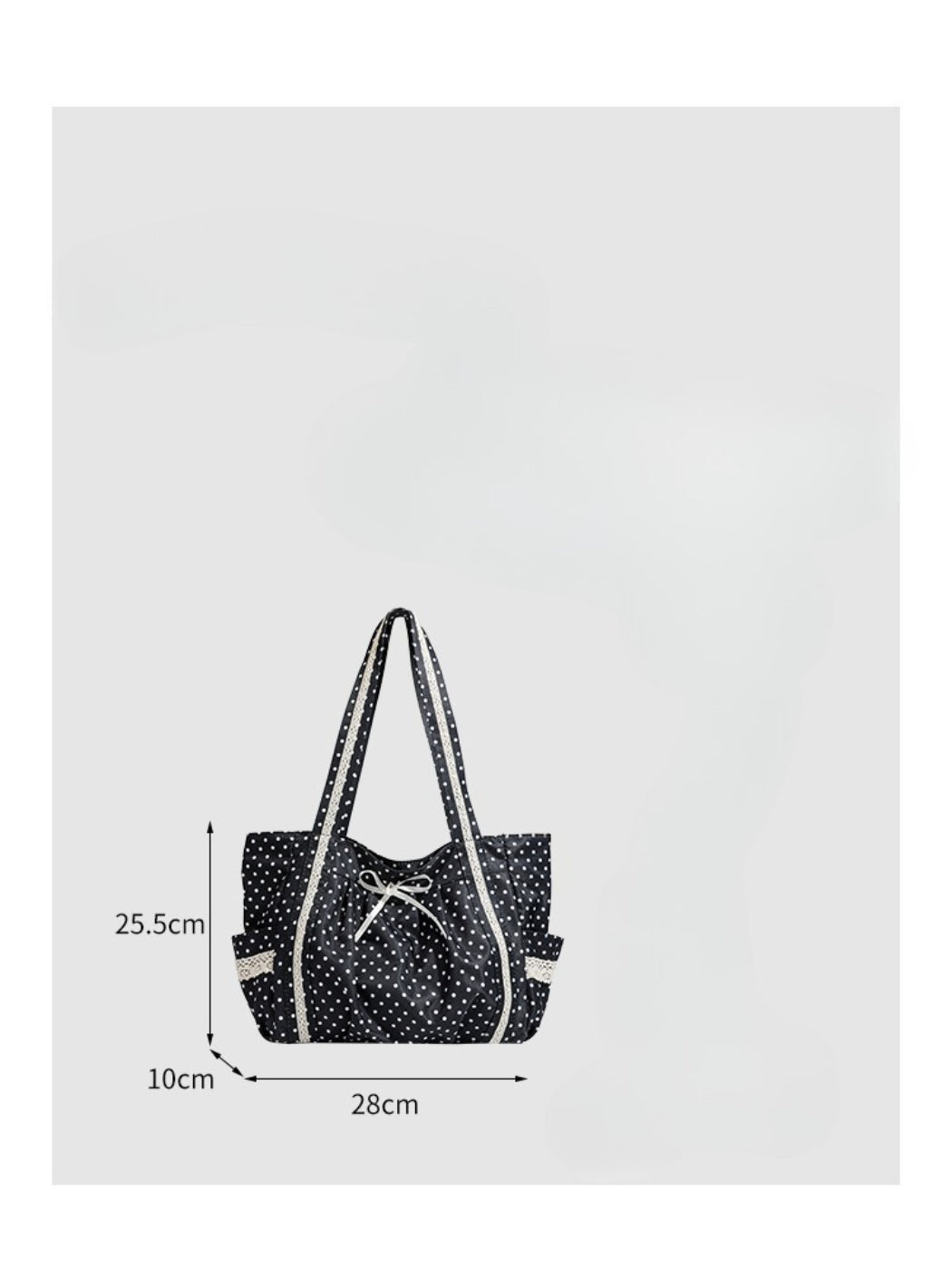 Cosbai - Polka Dot Bow Shoulder Tote Bag