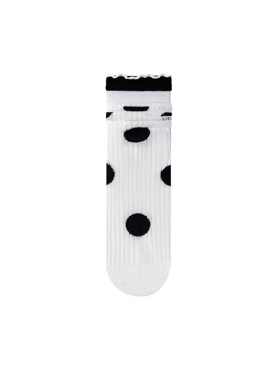 Rufia - Polka Dot Ruffle Trim Crew Socks