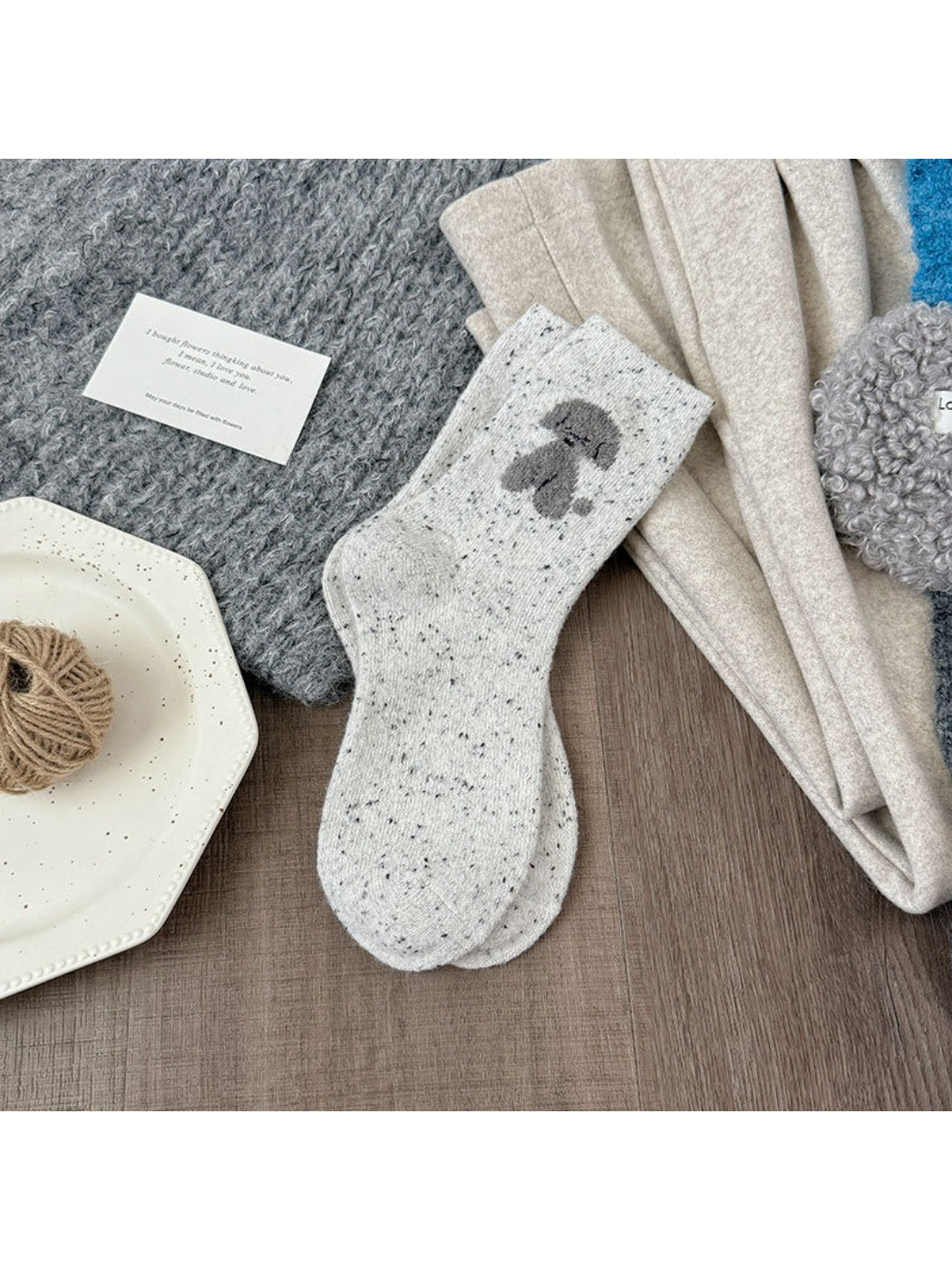 Rufia - Soft Dog Accent Crew Socks