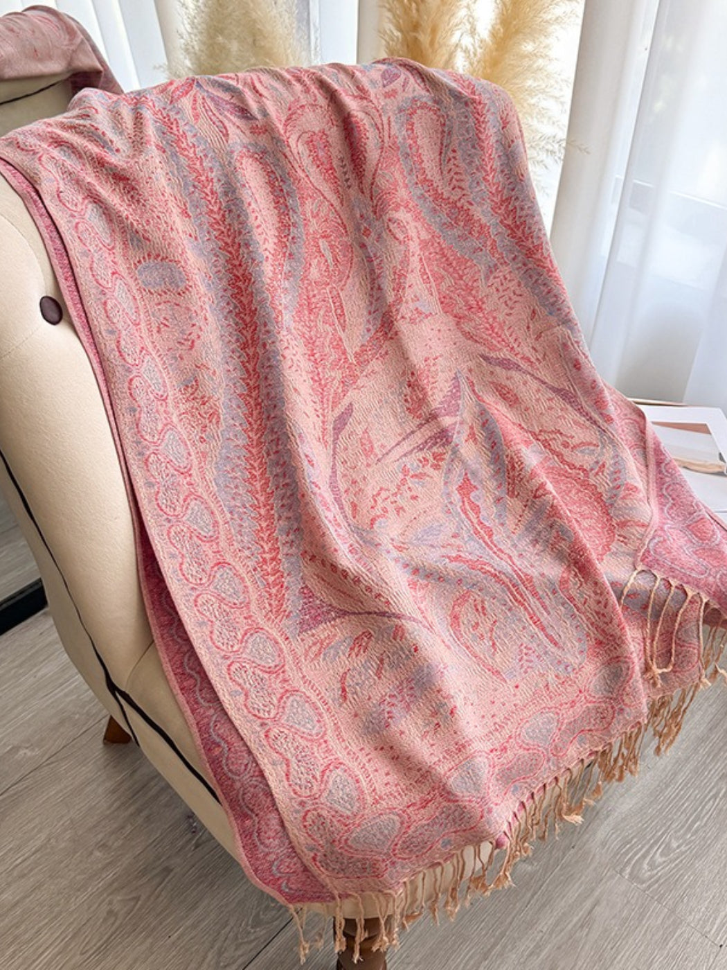 Scarvii - Oversized Paisley Fringe Scarf Wrap