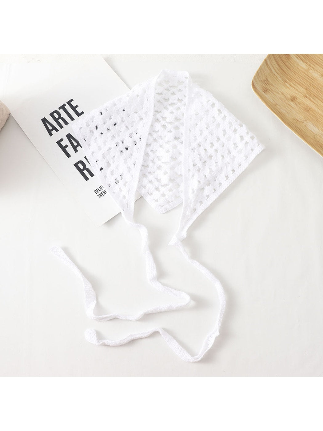 Scarvii - Cutout Lattice Tie Layering Triangle Headband