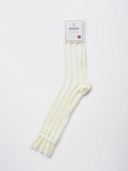Rufia - Sheer Stripe Panel Crew Socks