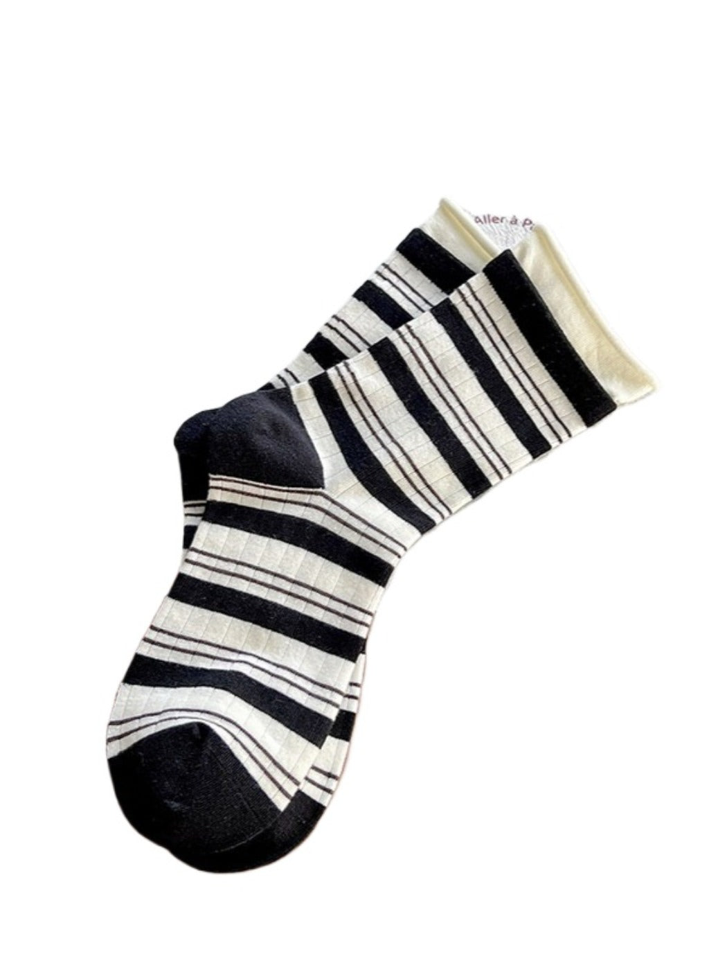 Rufia - Neutral Stripe Color-Block Crew Socks