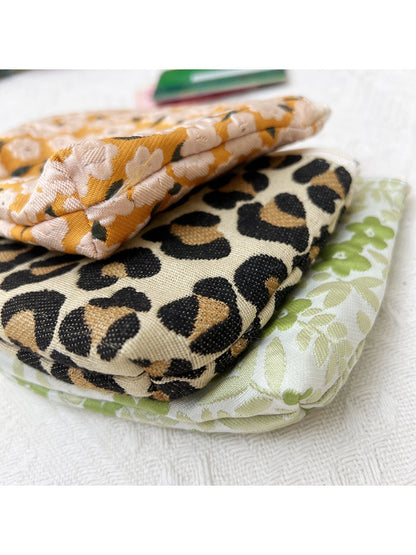 Cosbai - Small Coin Purse with Leopard & Floral Prints