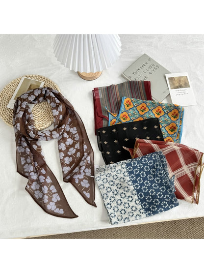 Scarvii - Printed Long Narrow Neck Scarf