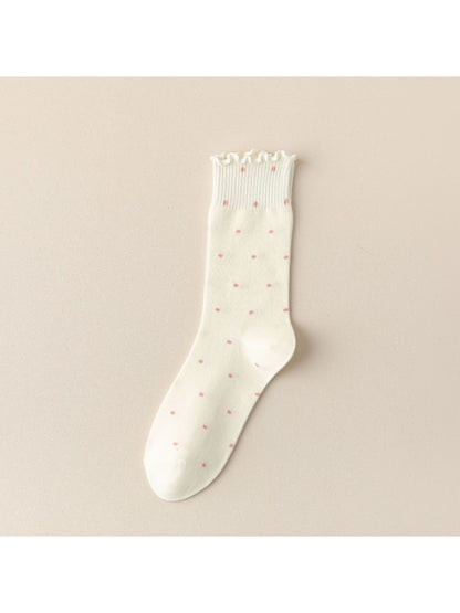Rufia - Polka Dot Lettuce-Edge Crew Socks product image 5