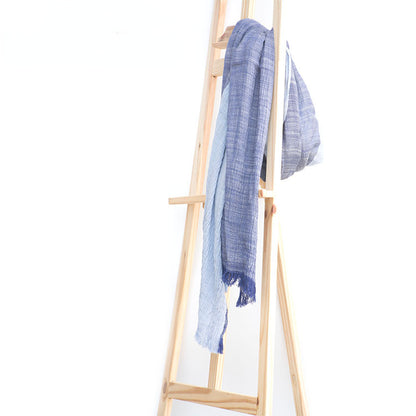 Close-up of Scarvii vintage contrast style long scarf showing fabric texture