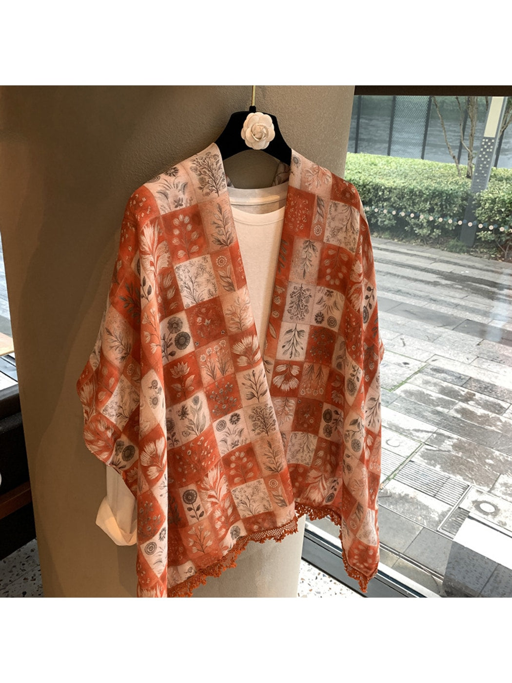 Scarvii - Botanical Patchwork Print Rectangular Scarf
