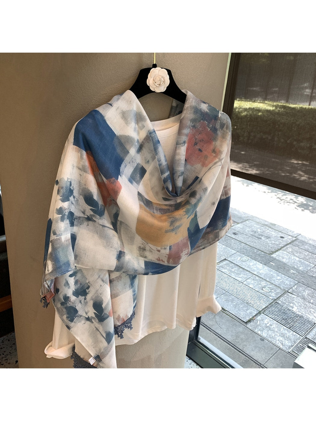 Scarvii - Painterly Print Long Rectangular Shawl