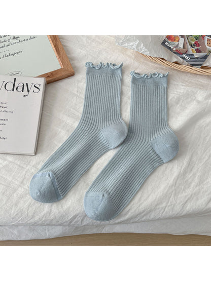 Rufia - Classic Ribbed Ruffle Crew Socks product image 14