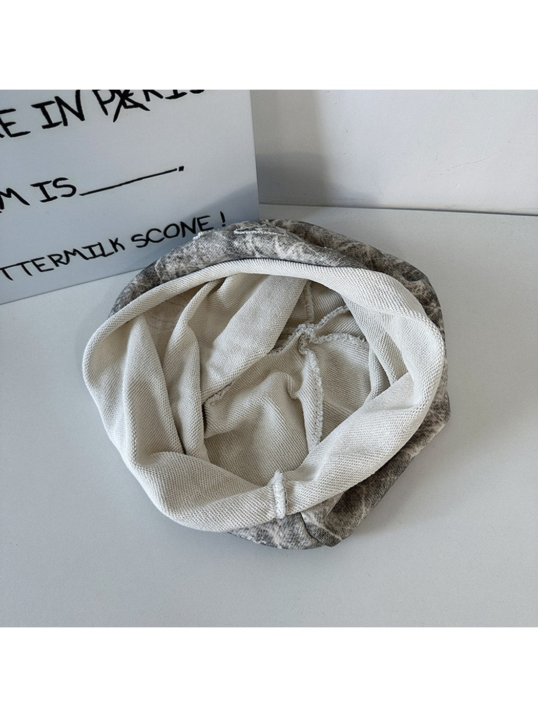 Haila - Rolled Edge Letter Detail Women's Slouchy Cap