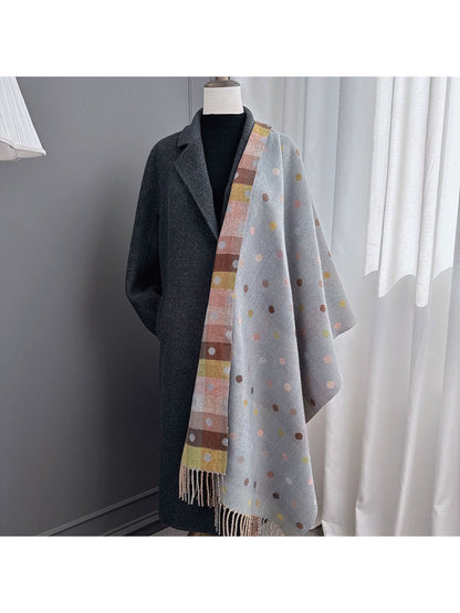 Scarvii - Reversible Soft Check Polka Scarf