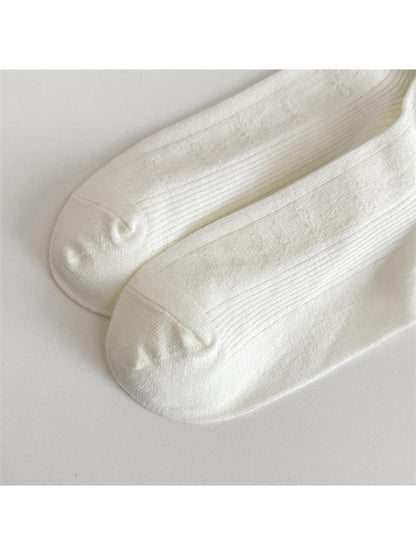 Rufia - Bow Pattern Openwork Casual Crew Socks