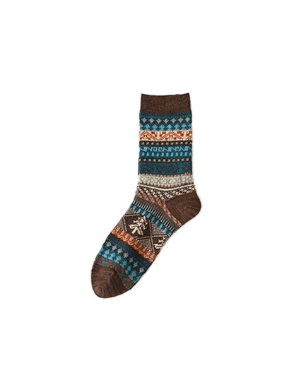 Rufia - Multicolor Geometric Crew Socks