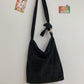 Cosbai - Vintage Solid Corduroy Shoulder Bag